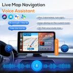 7" Wireless Apple CarPlay Screen for Car, Portable Car Radio with Carplay & Android Auto, 1080p Backup Camera, GPS, Mirror Link, Voice Control, FM Transmission, Support SD/TF Interface