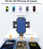 Phone Mount for Car with Double Lock Clip, Air Vent Cell Phone Car Mount, Universal Car Phone Holder, 360° Rotation Easy Clamp Phone Stand for iPhone 17 Pro Max Android Samsung, Blue