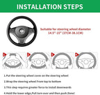 Car Steering Wheel Cover 15 inch, Microfiber PU Leather Elastic Steering Wheel Protector, Anti-Slip Breathable Car Interior Accessories for Most Cars (Green)