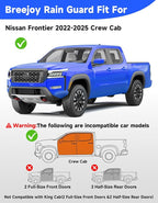 in-Channel Rain Guards Fit for Nissan Frontier 2022 2023 2024 2025 2026 Crew Cab, Window Rain Guards Visors Vent Visors Window Deflector Vent Shades Truck Car Accessories -4 pcs