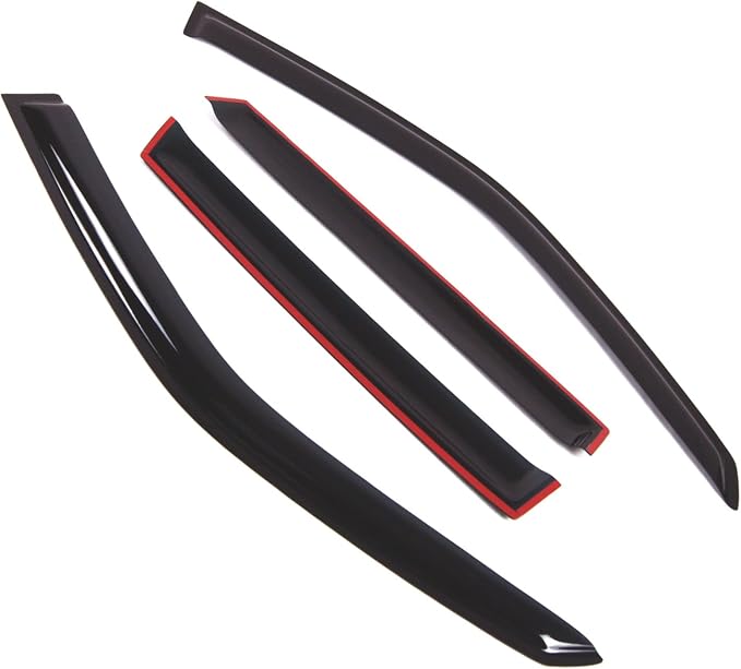 WD2-390 Dark Smoke 4 Pcs Set Window Visor (Outside Mount) Deflector Rain Guard Compatible with 2009-2013 Subaru Forester