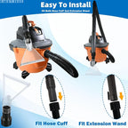 Universal Fits All Shop Vacs with 2-1/2"& 1-7/8" & 1-1/4" Adapters Large 7-1/2"& Small 3-1/2" Clear Head for Upholstery/Carpet Cleaning, Shop Vac Extractor Attachment