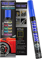 Color Tire Paint Pen - Waterproof Permanent Paint Pens for Car Wheels Lettering | Car Wash Safe and Durable | Made in Japan (Blue, 1 Pen)