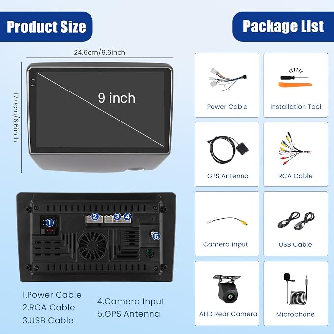 5Ghz WiFi 4G+64G Android 15 Car Radio for Toyota Yaris 1999-2005/ECHO 2000-2002 Car Stereo with Wireless Carplay/Android Auto, 9 Inch HD Touchscreen with GPS Bluetooth5.0 FM/RDS EQ SWC
