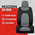 AquaShield Waterproof Front Seat Covers, Gray Seat Covers for Cars – Neoprene Front Car Seats Cover, SUV Seat Covers Protector - Car Interior Cover for Auto, Trucks, & Dog Owners