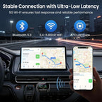 Wireless CarPlay Adapter for iPhone＆Android - 3 in 1 Dual Band WiFi 2.4G/5G & Bluetooth 5.3 Airplay Mirror Link CarPlay Dongle with USB-A/Type-C Port, Plug & Play, OTA Update
