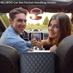 Car Net Pocket Handbag Holder Between Seats Back Storage Organizer Purse Holder for Console Front Seat Storage Barrier
