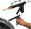 Tubeless Tire Gun Puncture Repair Kit with Mushroom Plug for Tyre Punctures and Flats on Cars, Motorcycles, ATV, Trucks & Tractors (Gun Puncture Kit with Hole 15 Plugs, Black)