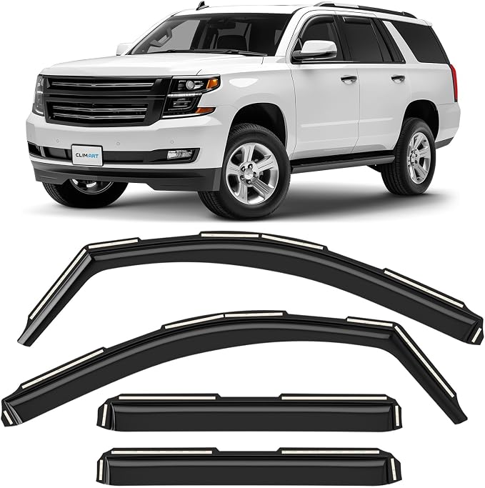 in-Channel Incredibly Durable Rain Guards for Chevy Tahoe 2015-2020/GMC Yukon 2015-2020, Original Window Deflectors, Vent Window Visors, Vent Deflector, 4 pcs. - 615463