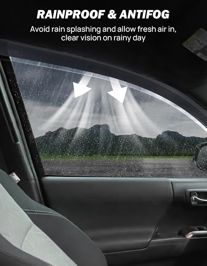 in-Channel Rain Guards Compatible with 2016-2023 Tacoma Double Cab Window Vent Visor Window Deflectors Vent Shades Tacoma Accessories