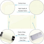 Handicap Placard Holder for Auto, Disabled Parking Permit Sign Protector for Car Sun Visor with Note Paper Slot, Pen Holder and Elastic Strap - Beige