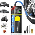 AS1 PRO Tire Inflator Portable Air Compressor - 150PSI Dual Cylinder 7800 mAh & 12V DC, Bike Pump Air Pump for SUV, Truck, Bike, Motorcycle with Digital Tire Pressure Gauge, Car Gifts for Men
