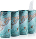 Car Tissue Holder, 4 Pack Car Cup Holder Facial Tissues with Travel Tissue Bag, Quick and Convenient Flower Combination Car Tissue Box(4 Canisters/200 Tissues) Green