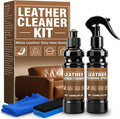 Leather Cleaner & Conditioner Kit - 4pc Set with 4oz Cleaner, 4oz Conditioner, Cloth & Sponge - For Bags, Purses, Furniture and Car Interiors