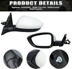Left Driver Side Mirror Compatible with Honda Accord LX Sport 1.5T 2018-2025 Power Glass | Non-Heated | Paint to Match Repalces HO1320328 76258-TVA-A02 (3Pins-White)