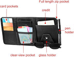 2 Packs Car Sun Visor Organizer, Sunglasses Holders for Car Sun Visor PU Auto Interior Accessories Storage Travel Document Holder with Multi Pocket (Black, 12.2 x 6.1 Inches)