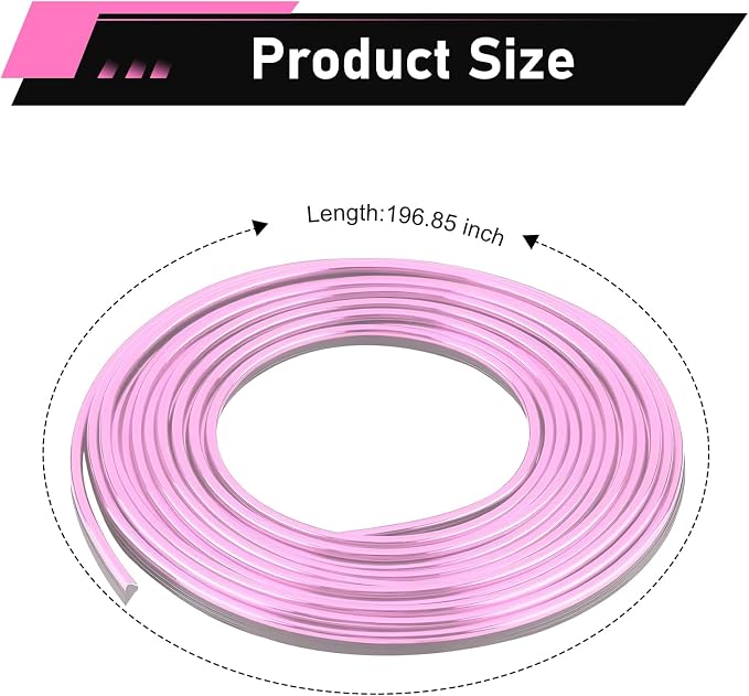 Car Interior Moulding Trim Strip, 33Ft/10M Car Flexible Electroplating Decoration Styling Door Dashboard, DIY Pinstriping Filler Insert Strip, with Installing Tool, Interior Accessory(Pink)