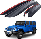 Goodyear Shatterproof Window Deflectors for Jeep Wrangler JK 2007-2018, Tape-on Rain Guards, Window Visors, Vent Deflector Visor, Car Accessories, 4 pcs. - GY008943
