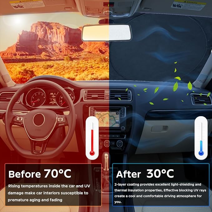 for Forester SUV Windshield Sun Shade Car Sunshades, Custom-fit 2019-2023 2024 Subaru Forester Windshield Cover Front Window Sun Visor Shield Keep Vehicle Cool Interior Accessories
