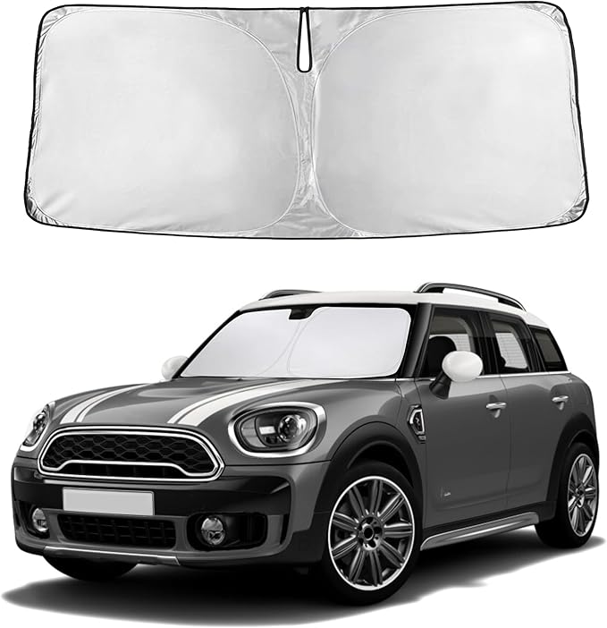 Windshield Sunshade Compatible for Mini Country Man Cooper F60 2017-2024 2025 2026, Sun Visor for Front Windshield & Window Sun Shade Cover, UV Heat Blocker & Protector, Car Accessories