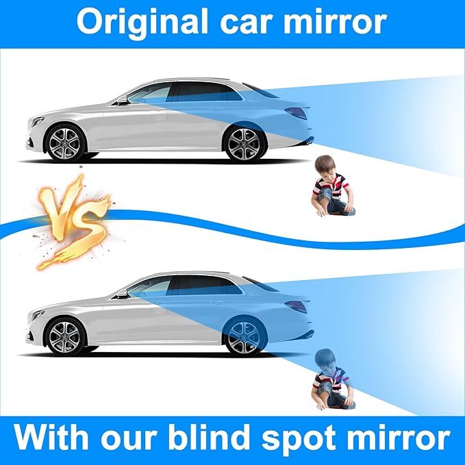 4PCS Blind Spot Mirror, Round HD Glass Side Blindspot, Frameless Convex Mirror Car with Self Adhesive Back for Cars, SUV, Trucks, Universal Vehicles
