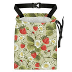 Strawberries and Leaves Car Trash Bag - Waterproof Car Trash Bag Hanging Leakproof Car Garbage Bag - Washable Reusable Trash Bag For Car Interior Hanging Organizer Storage Vehicle Travelling Camping