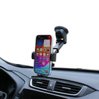 Dashboard Car Phone Holder Mount with Microfiber Cleaning Towel - 360 Rotation Suction Cup Cellphone Mount for Windshield & Vent - Universal & Hands Free Cell Phone Holders for Your Car - Black