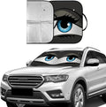 Big Eyes Foldable Windshield Snow Cover, Reflective Accordion Car Windshield Snow Cover, Sun Visor for Car Windshield, Ultimate Heat & UV Protection, Suitable for Most Cars, 54" L x 27.6" W