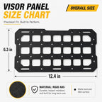 Visor MOLLE Organizer Panels for Car Sun Visor – Rigid ABS Sun Visor Organizer with MOLLE Webbing – Adjustable Fit for Truck SUV (2 Pack)