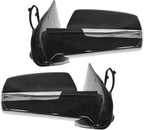 2 Piece Driver and Passenger Side Mirror Assembly Set Electric Adjustment Heated Black with Chrome Trim Upgrade Compatible with 2014-2018 Chevrolet GMC Silverado Sierra 1500 2015-2019 2500 3500 HD