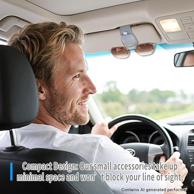 2 Packs Magnetic Sunglass Holder for Car Visor (Blue) | Magnetic Interior Car Accessories