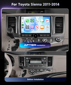 【Single Knob Keybutton】 8 Core 4G+64G for Toyota Sienna 2011-2014 Car Stereo Wireless Carplay/Android Auto 10.1” QLED Touchscreen Radio,Android 15,Type C/USB,GPS,5Ghz WiFi,Bluetooth 5.0,Backup Camera