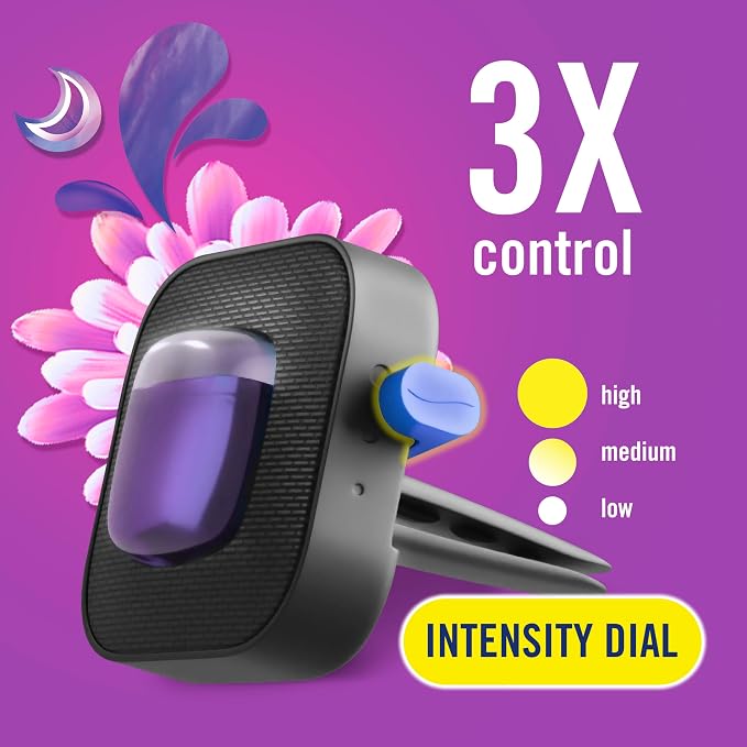 Car Air Freshener Vent Clip Gain Moonlight Breeze Scent,.07 oz. Car Vent Clip, Pack of 3 and Stay-Fresh Storage Case