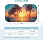 Windshield Sun Shade Beach Palm Tree Sunrise Car Front Window Sunshade Cover for Truck SUV Blocks UV Rays Automotive Visor Interior Protector 51 x 27.5 inch