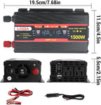 1500 Watt Power Inverter with LED Display,Dual AC Outlets,USB Port, 12V DC to 110V AC Converter Car Power Inverter for Vehicles, Car, RV, Truck, Off Grid Solar System, Outdoor Camping