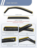in-Channel Window Rain Guard for Toyota Tacoma 2016-2023 Double Cab Rain Guards Side Truck Window Visors Low Profile Vent Visor Window Deflectors Vent Shades Car Accessories