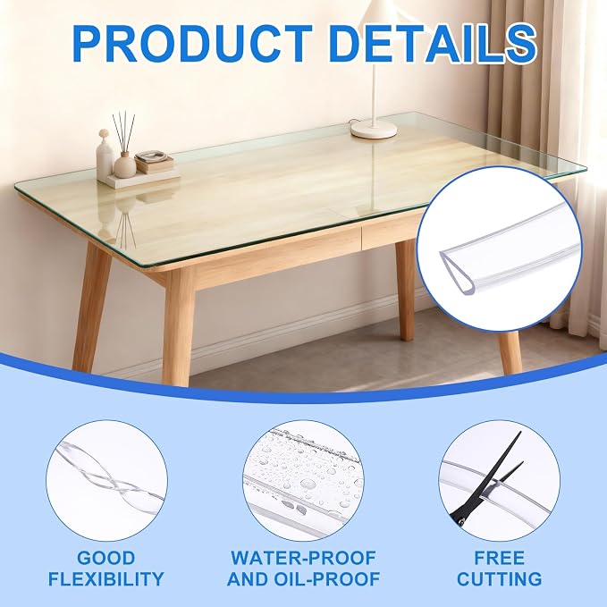 Clear Edge Trim, 13.1Ft Silicone U Channel Edge Protector, Edges Guards Fits 25/32"-13/16" for Car Doors Sheet Metal Parts (1" W x 9/16" H)