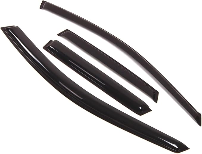 WD2-003 Dark Smoke 4 Pcs Set Window Visor (Outside Mount) Deflector Rain Guard Compatible with 2007-2012 Acura RDX