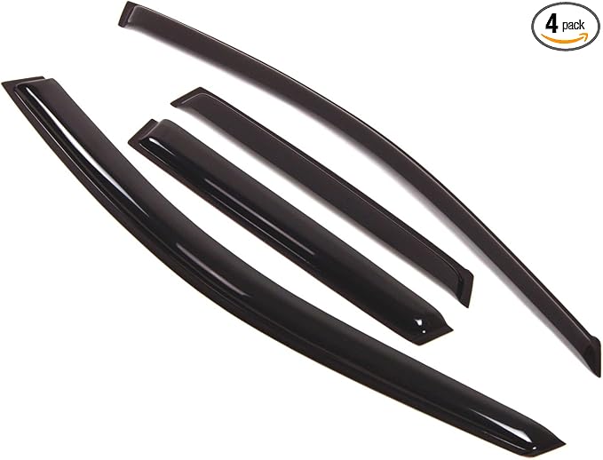Outside Mount Window Vent Visors Rain Guards Compatible with Acura RDX 2007-2012 | Side Window Wind Deflectors Rain Shields | Smoke Tinted, 4 Pcs Set, DGWV-003