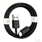 6FT USB A to USB C Charging cable, iPhone 17 Car Carplay Charger Cable for iPhone 17/16/15, iPhone 17E/16E, 15/16/17 Pro Max 15 16 Plus, iPad 10th Gen iPad Pro, Air 5th 4th Mini 6th Replacement Black