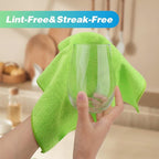 Microfiber Cleaning Cloth, 24 Pack Absorbent Cleaning Rags with 8 Color Assorted,Lint-Free Cleaning Towels for Car Kitchen House, 12"X11" (Multi-Color)
