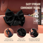 Bow Car Hooks for Purses and Bags, 2 Pack Cute Car Purse Hook, Universal Car Seat Headrest Hooks Bag Holder, Bow Car Accessories, Automotive Purse Hook Hanger Interior Decoration Accessories (Black)