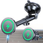 for MagSafe Car Mount Charger【Ultra Magnet】 Magnetic Phone Holders for Your Car Charger【Windshield+Vent+Dash】 Magnetic Wireless Car Phone Holder Charger Car Mount for iPhone 17 (Carbon Fiber)