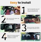 12 Inch Chrome Coat Anti-glare Wide Angle Rear View Mirror 2 Pack | Convex Panoramic Clip-on HD Rearview Mirror Universal Car Interior Accessories Mirrors for Car SUV Truck to Reduce Blind Spot