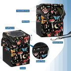 Car Trash Can with Lid Vintage Mushroom Ferns Floral Collapsible Reusable Leak-Proof Auto Garage Bag,Hanging Vehicle Car Accessories Interior Car Organizer