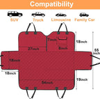 Dog Car Seat Cover for Back Seat, 2026 Upgraded 600D Heavy Duty Waterproof & Scratch-Resistant Dog Hammock for Car, Back Seat Pet Cover for Dogs with Sedan, Trucks and SUVs, Standard, Red