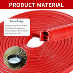 Car Door Edge Guards, 16Ft Rubber Seal Car Door Edge Trim, U Shape Door Edge Protector Guard, Aluminum Weather Proofing Automotive Door Edge Molding Protection for Most Car (Red, 16Ft)
