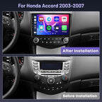 [4+64G] for Honda Accord 2003 2004 2005 2006 2007 Android Car Stereo, 10.1 Inch Touchscreen Radio Carplay/Android Auto/GPS Navigation/Mirror Link/WiFi/Bluetooth/DSP/FM RDS+AHD Backup Camera
