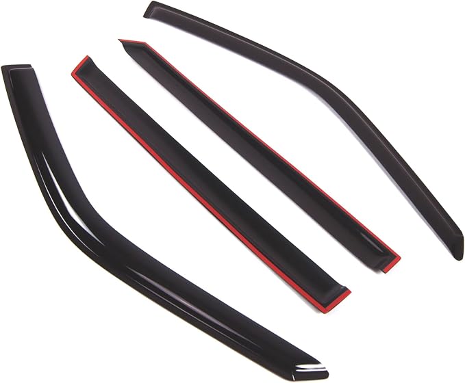 WD2-404 Dark Smoke 4 Pcs Set Window Visor (Outside Mount) Deflector Rain Guard Compatible with 2001-2006 Suzuki XL-7