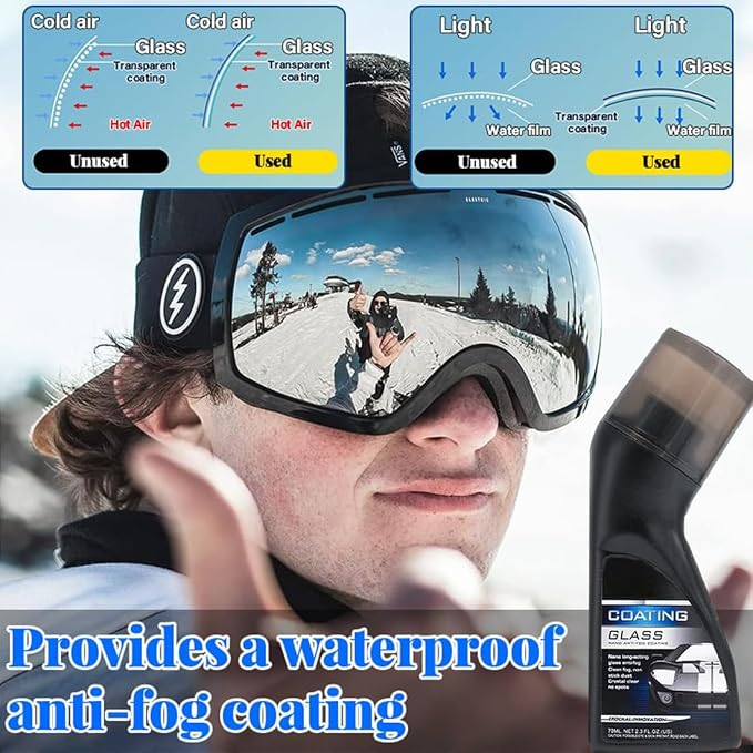 Micro-molecular Anti-fog Coating Agent Wiper, Magic Gem Coating Glass, Magic Gem Anti-Fog Coating, Car Anti-Fog Agent with Applicator, Anti Fog for Car Windshield,Windows,Mirrors,Glasses (2Pcs)